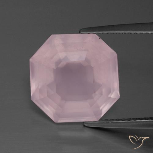 9.93ct Natural Rosado rosa medio Cuarzo rosa, corte esmeralda, Transparente