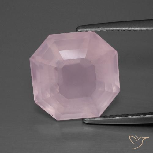 8.20ct Natural Rosado rosa medio Cuarzo rosa, corte esmeralda, Transparente