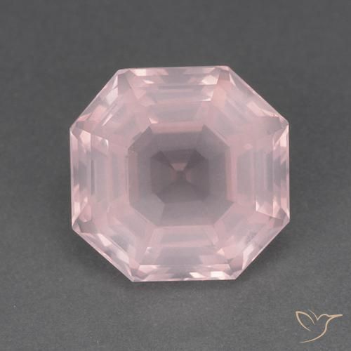 8.79ct Natural Rosado claro Cuarzo rosa, corte esmeralda, Transparente