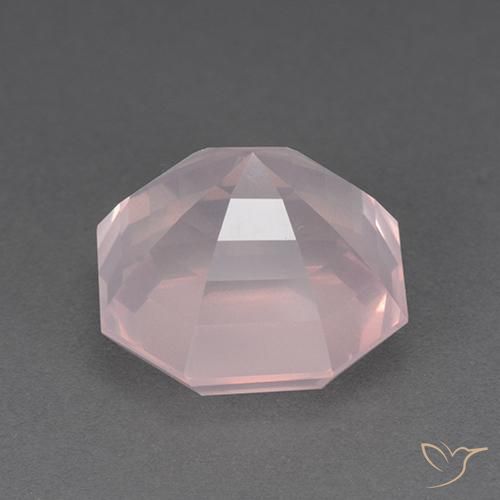 Cuarzo rosa Rosado claro natural de 8.79 ct, Corte Octágono / Esmeralda, Transparente