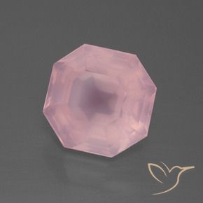 Cuarzo rosa Rosa rosado natural de 7.55 ct, Corte Octágono / Esmeralda, Transparente
