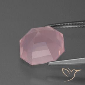 Cuarzo rosa Rosa rosado natural de 7.55 ct, Corte Octágono / Esmeralda, Transparente