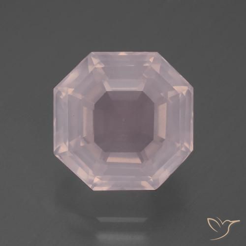 7.28ct Natural Rosado claro Cuarzo rosa, corte esmeralda, Transparente