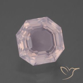 Cuarzo rosa Rosado claro natural de 6.95 ct, Corte Octágono / Esmeralda, Transparente