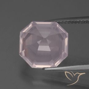 Cuarzo rosa Rosado claro natural de 6.95 ct, Corte Octágono / Esmeralda, Transparente