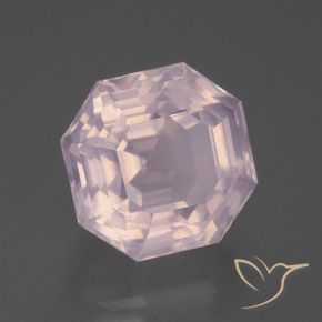 Cuarzo rosa Rosado claro natural de 7.88 ct, Corte Octágono / Esmeralda, Transparente