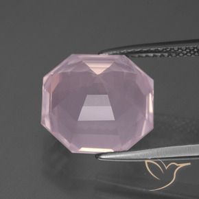 Cuarzo rosa Rosado claro natural de 7.88 ct, Corte Octágono / Esmeralda, Transparente