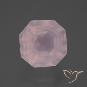 Cuarzo rosa Rosado claro natural de 7.14 ct, Corte Octágono / Esmeralda, Transparente