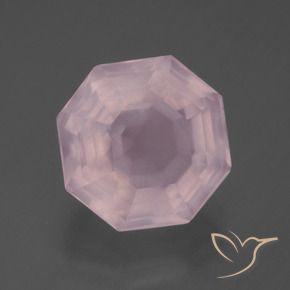 Cuarzo rosa Rosa rosado natural de 7.64 ct, Corte Octágono / Esmeralda, Transparente