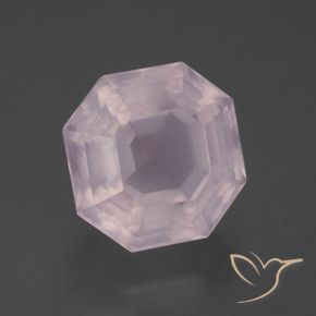 Cuarzo rosa Rosado claro natural de 7.26 ct, Corte Octágono / Esmeralda, Transparente