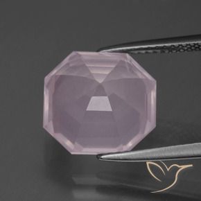 Cuarzo rosa Rosado claro natural de 7.26 ct, Corte Octágono / Esmeralda, Transparente