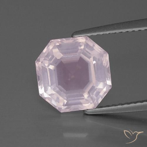 4.25ct Natural Rosado claro Cuarzo rosa, corte esmeralda, Transparente