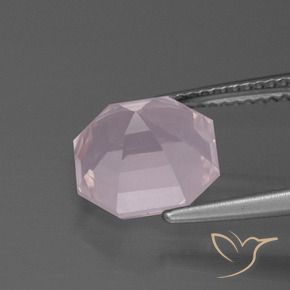 Cuarzo rosa Rosado claro natural de 4.25 ct, Corte Octágono / Esmeralda, Transparente