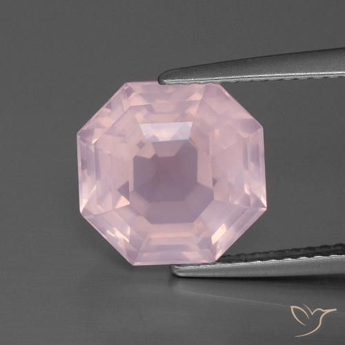 4.88ct Natural Rosado claro Cuarzo rosa, corte esmeralda, Transparente