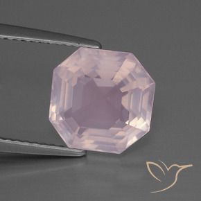 Cuarzo rosa Rosado claro natural de 4.25 ct, Corte Octágono / Esmeralda, Transparente