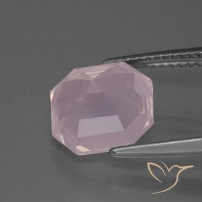 Cuarzo rosa Rosado claro natural de 4.25 ct, Corte Octágono / Esmeralda, Transparente