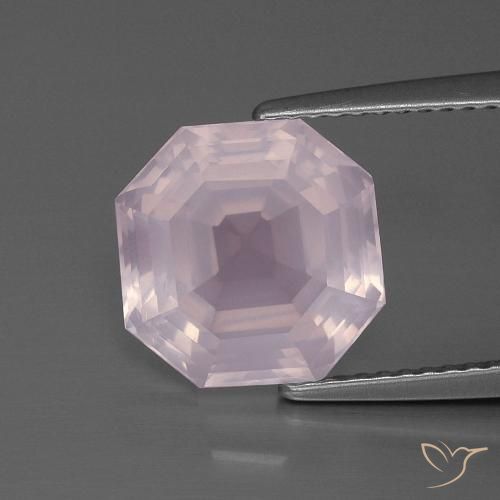 4.69ct Natural Rosado claro Cuarzo rosa, corte esmeralda, Transparente