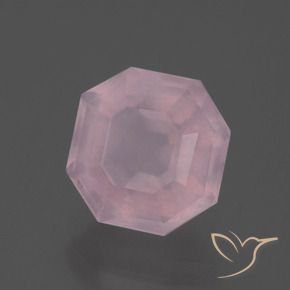 Cuarzo rosa Rosado medio natural de 3.88 ct, Corte Octágono / Esmeralda, Transparente