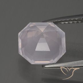 Cuarzo rosa Rosado muy claro natural de 3.05 ct, Corte Octágono / Esmeralda, Transparente