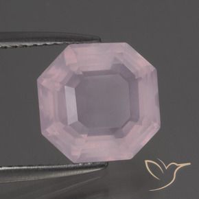 Cuarzo rosa Rosado claro natural de 3.57 ct, Corte Octágono / Esmeralda, Transparente