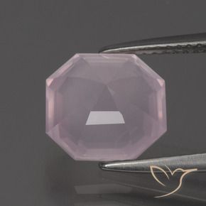 Cuarzo rosa Rosado claro natural de 3.57 ct, Corte Octágono / Esmeralda, Transparente