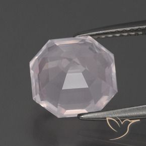 Cuarzo rosa Rosado muy claro natural de 3.64 ct, Corte Octágono / Esmeralda, Transparente
