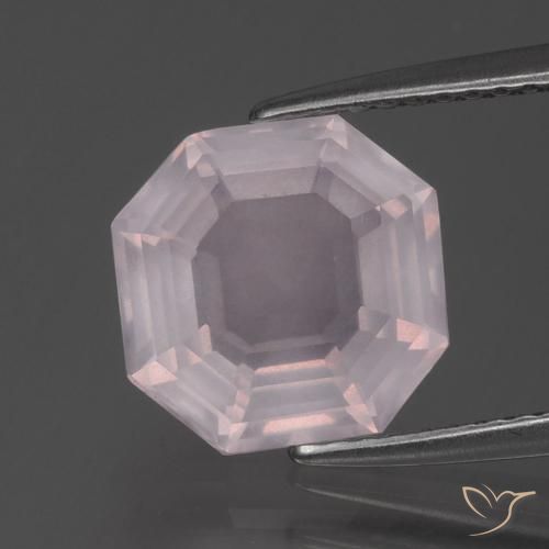 3.45ct Natural Rosado rosa muy claro Cuarzo rosa, corte esmeralda, Transparente