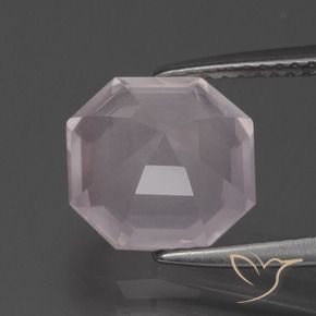 Cuarzo rosa Rosado rosa muy claro natural de 3.45 ct, Corte Octágono / Esmeralda, Transparente