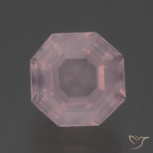 3.56ct Natural Rosado claro Cuarzo rosa, corte esmeralda, Transparente