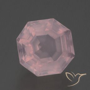 Cuarzo rosa Rosado claro natural de 3.56 ct, Corte Octágono / Esmeralda, Transparente