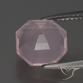 Cuarzo rosa Rosado claro natural de 3.56 ct, Corte Octágono / Esmeralda, Transparente