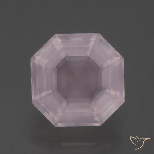 3.29ct Natural Rosado claro Cuarzo rosa, corte esmeralda, Transparente