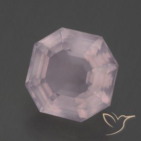 Cuarzo rosa Rosado claro natural de 3.29 ct, Corte Octágono / Esmeralda, Transparente