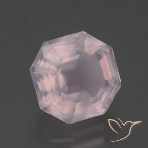 Cuarzo rosa Rosado claro natural de 3.32 ct, Corte Octágono / Esmeralda, Transparente