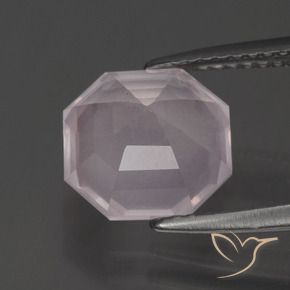 Cuarzo rosa Rosado claro natural de 3.32 ct, Corte Octágono / Esmeralda, Transparente