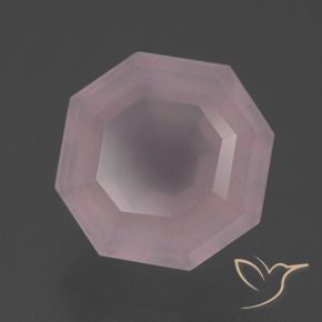 Cuarzo rosa Rosado claro natural de 5.75 ct, Corte Octágono / Esmeralda, Transparente