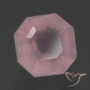 Cuarzo rosa Rosado rosa medio natural de 5.18 ct, Corte Octágono / Esmeralda, Transparente