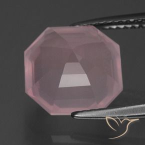 Cuarzo rosa Rosado rosa medio natural de 5.18 ct, Corte Octágono / Esmeralda, Transparente