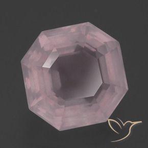 Cuarzo rosa Rosado claro natural de 5.34 ct, Corte Octágono / Esmeralda, Transparente
