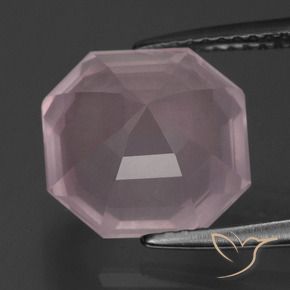 Cuarzo rosa Rosado claro natural de 5.34 ct, Corte Octágono / Esmeralda, Transparente