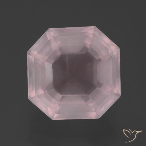 5.88ct Natural Rosado claro Cuarzo rosa, corte esmeralda, Transparente