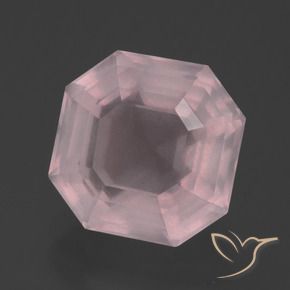 Cuarzo rosa Rosado claro natural de 5.88 ct, Corte Octágono / Esmeralda, Transparente