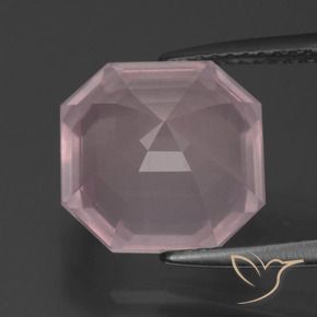 Cuarzo rosa Rosado claro natural de 5.88 ct, Corte Octágono / Esmeralda, Transparente