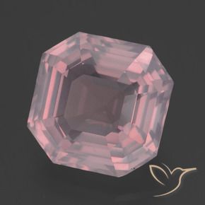 Cuarzo rosa rosa natural de 5,75 ct, corte esmeralda, transparente