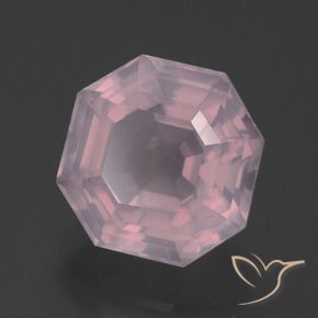 Cuarzo rosa Rosado rosa medio natural de 5.64 ct, Corte Octágono / Esmeralda, Transparente