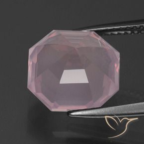 Cuarzo rosa Rosado rosa medio natural de 5.64 ct, Corte Octágono / Esmeralda, Transparente