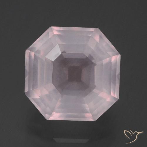 5.92ct Natural Rosado claro Cuarzo rosa, corte esmeralda, Transparente