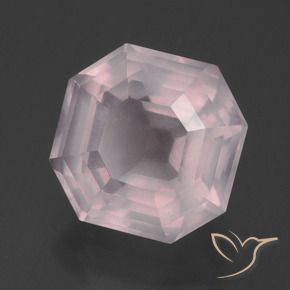 Cuarzo rosa Rosado claro natural de 5.92 ct, Corte Octágono / Esmeralda, Transparente
