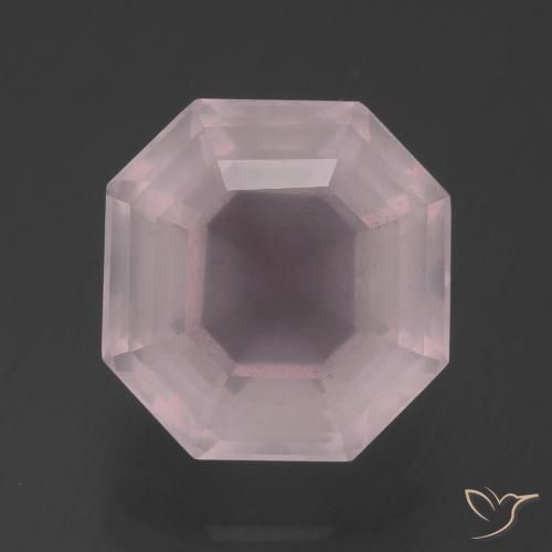 5.94ct Natural Rosado claro Cuarzo rosa, corte esmeralda, Transparente