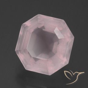 Cuarzo rosa Rosado claro natural de 5.94 ct, Corte Octágono / Esmeralda, Transparente